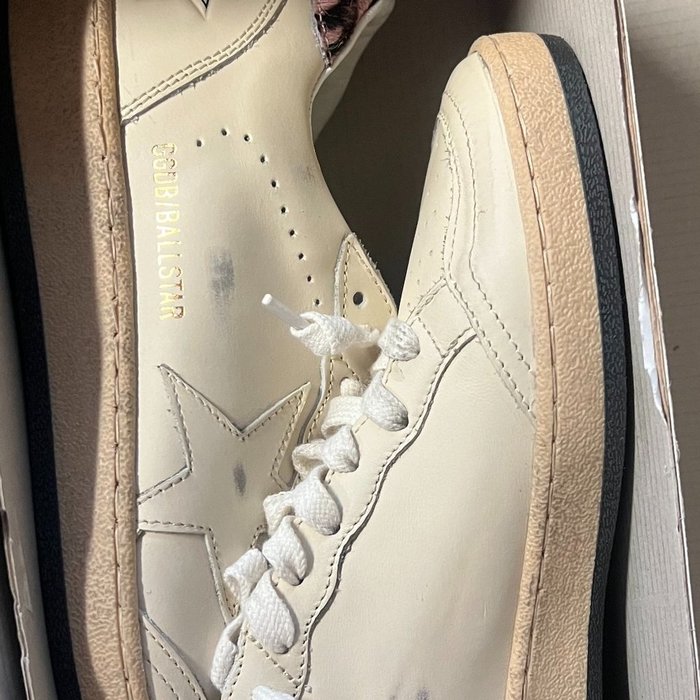 Golden Goose Ball Star LTD Sneakers In Ivory Size-7.5 NEW - Picture 8 of 9